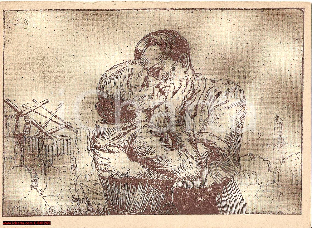 Cartolina originale da collezione 1945 circa SOLIDARIETA' per il reduce FG NV 1