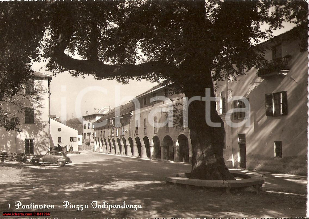 Cartolina originale da collezione 1950 circa PONTINVREA (SV) Piazza Indipendenza FG VG 1