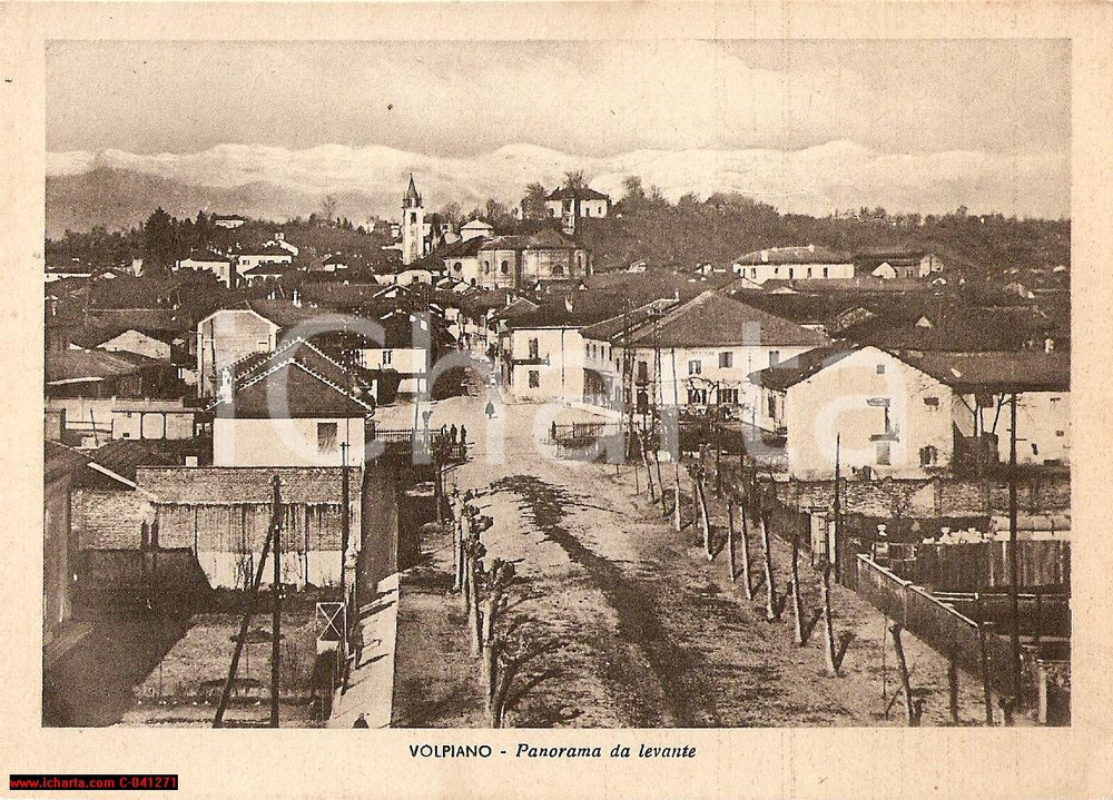 Cartolina originale da collezione 1920 circa VOLPIANO (TO) Panorama da Levante FG NV 1
