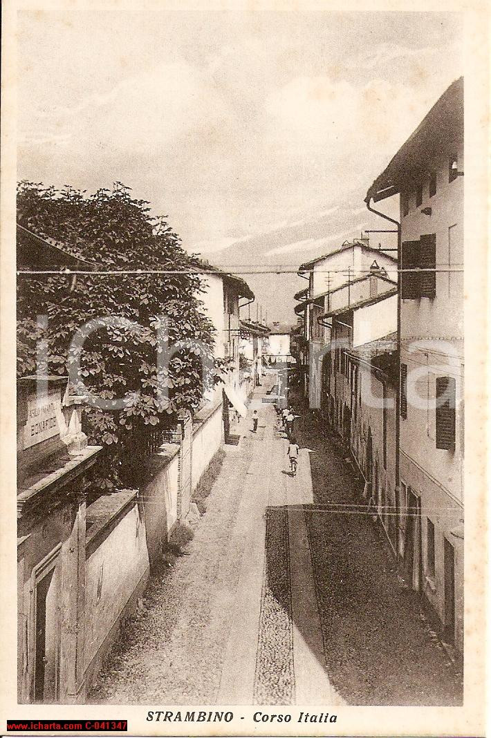 Cartolina originale da collezione 1920 circa STRAMBINO TO Corso ITALIA con asilo BONAFIDE 1