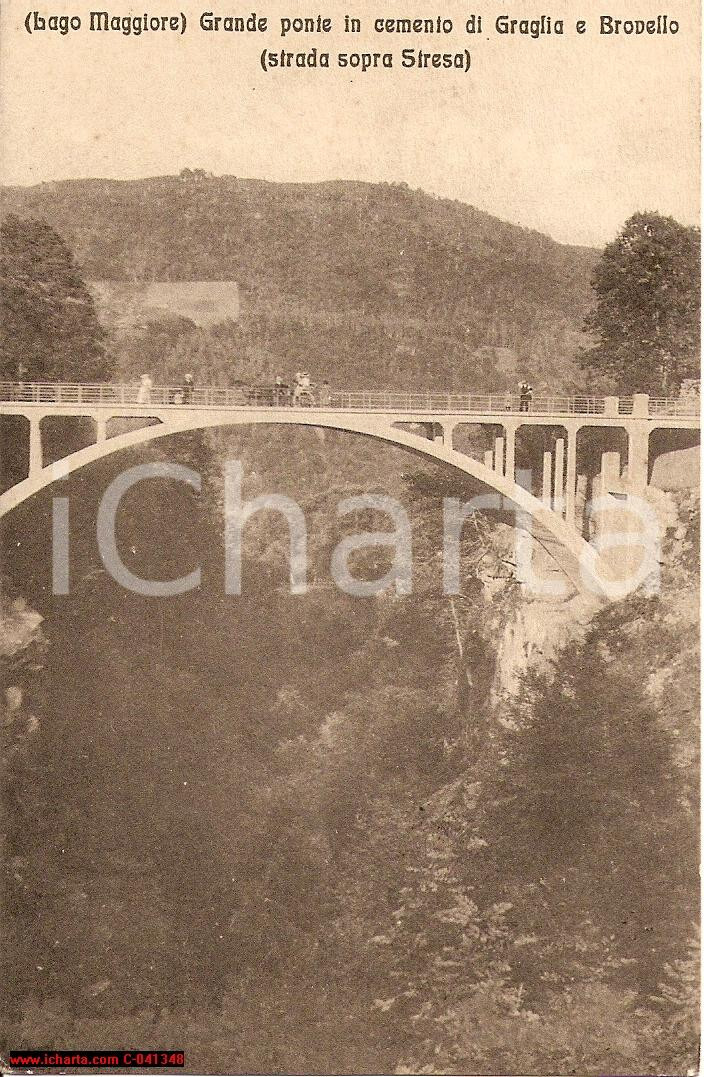 Cartolina originale da collezione 1927 BROVELLO CARPUGNINO VB Ponte sospeso GRAGLIA Cartolina postale 1