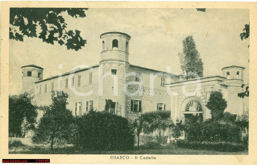 Cartolina originale da collezione 1943 OSASCO (TO) Veduta del Castello Famiglia CACHERANO 1