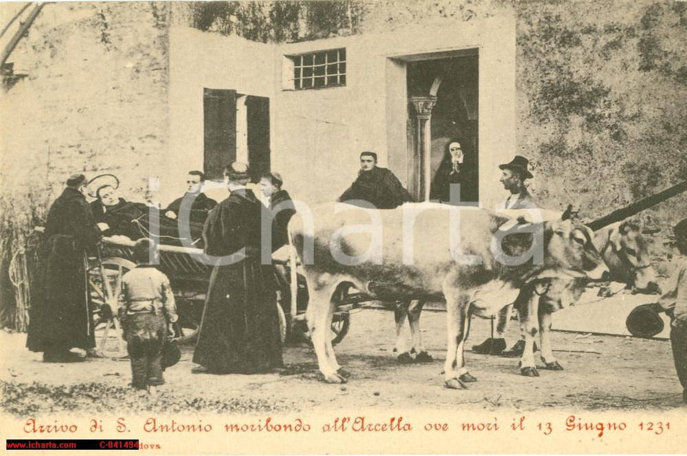 Cartolina originale da collezione 1910 PADOVA Sacra rappresentazione arrivo Sant Antonio 1