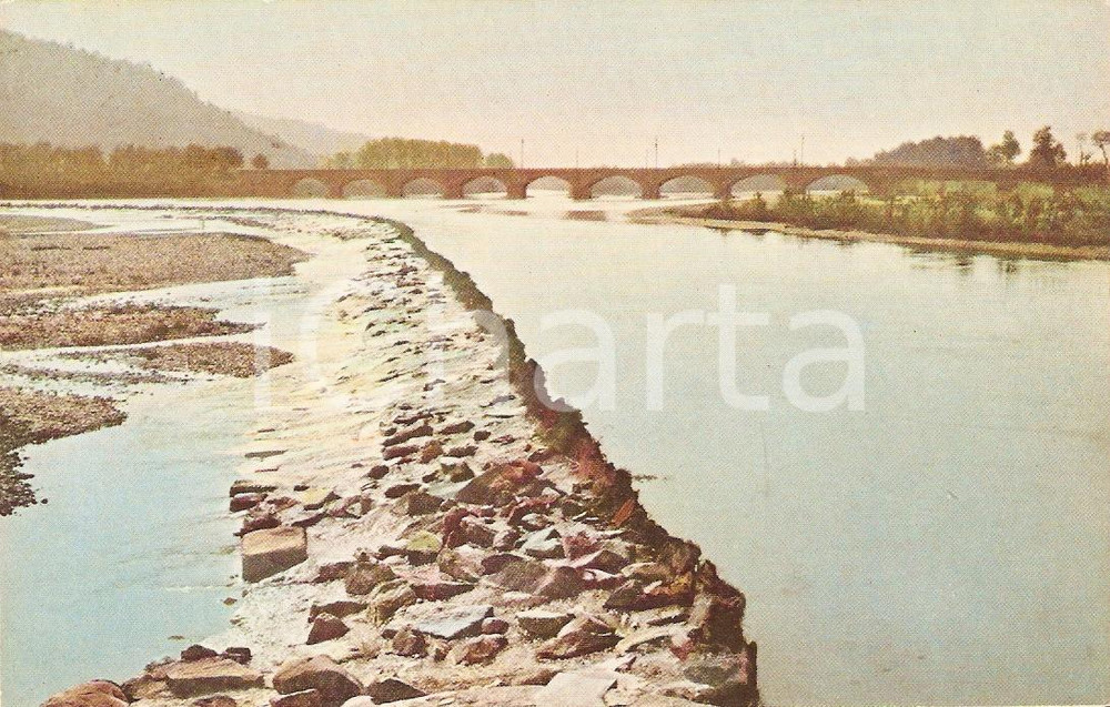 Cartolina originale da collezione 1925 CHIVASSO TO Diga sul PO e canale CAVOUR FP NV 1