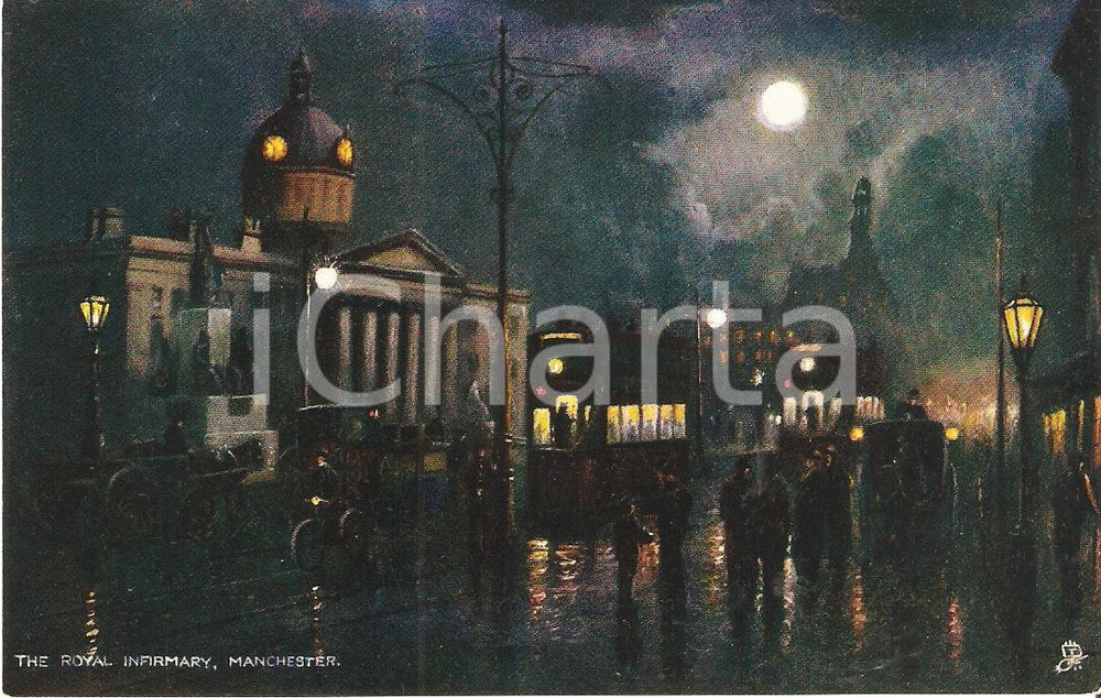 Cartolina originale da collezione 1930 MANCHESTER the ROYAL INFIRMARY FP NV illustrata 1