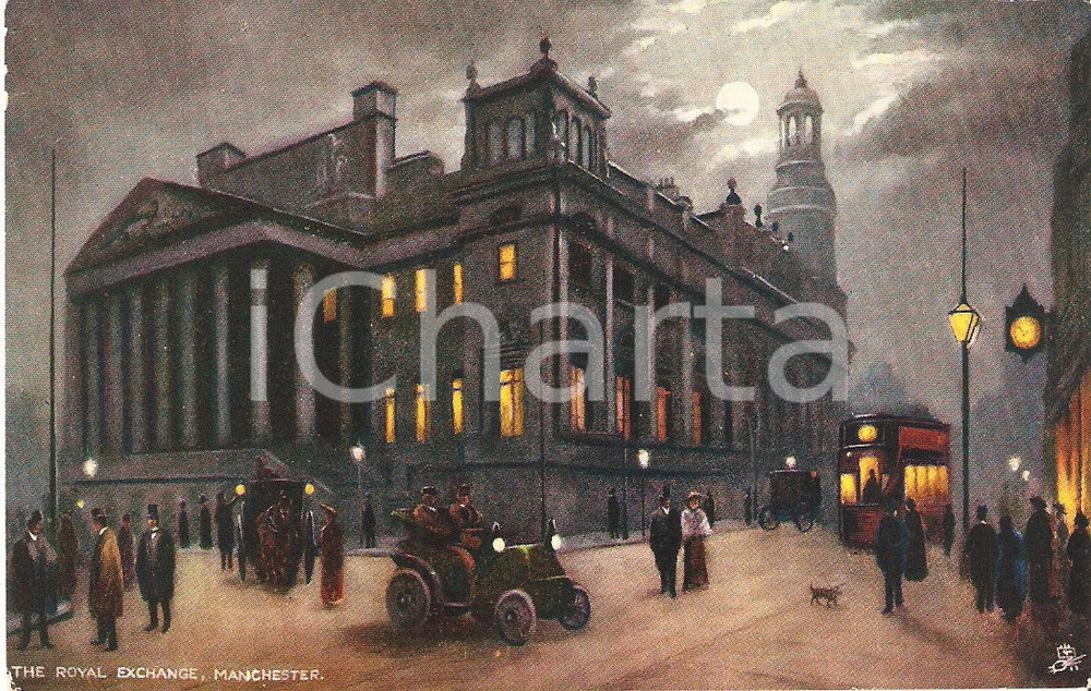 Cartolina originale da collezione 1930 MANCHESTER the ROYAL EXCHANGE FP NV illustrata 1