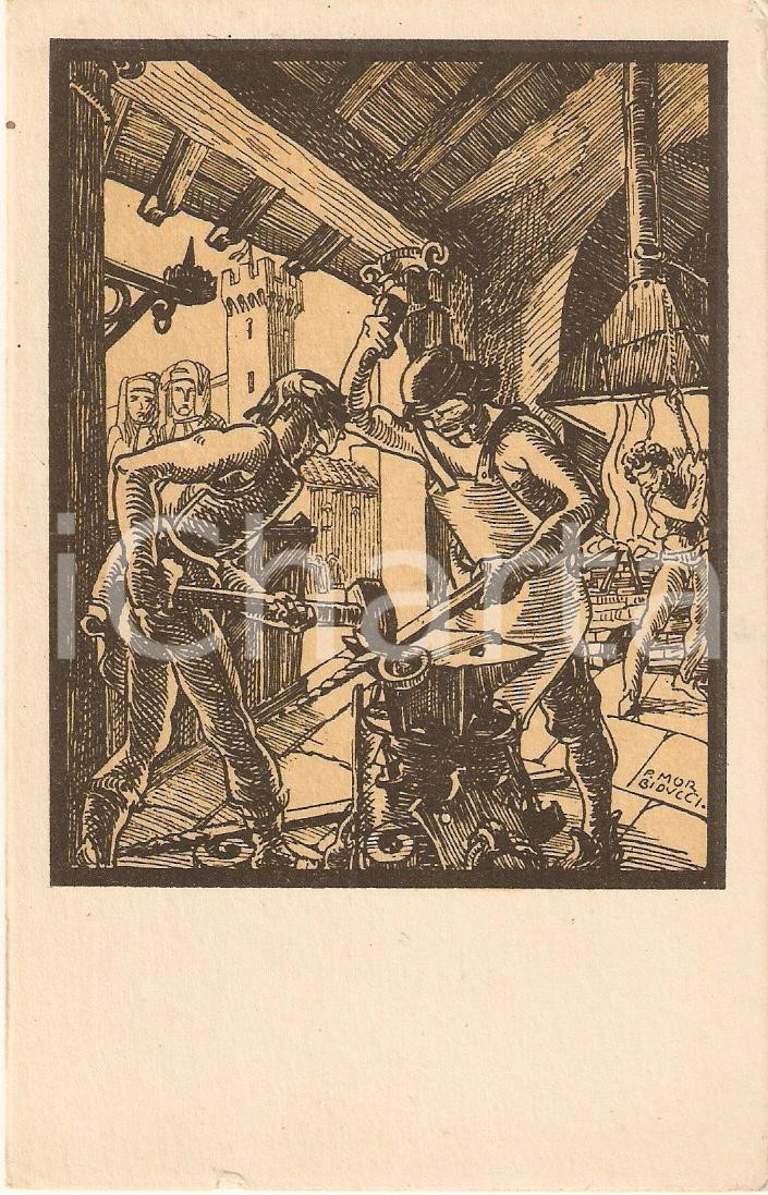 Cartolina originale da collezione 1930 ROMA serie artigiani d Italia i FABBRI FP NV 1