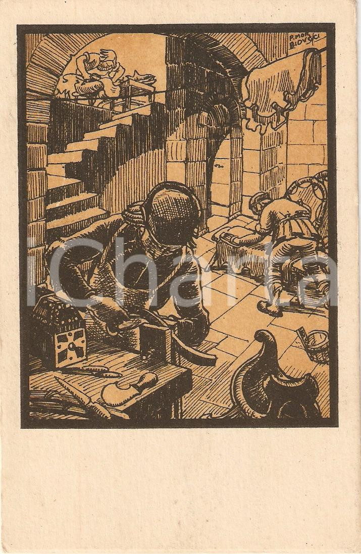 Cartolina originale da collezione 1930 ROMA serie artigiani d Italia il SELLAIO FP NV 1