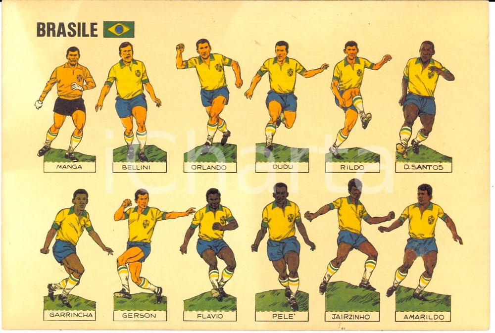 Cartolina originale da collezione 1966 La NAZIONALE BRASILIANA Cartolina illustrata FG NV 1