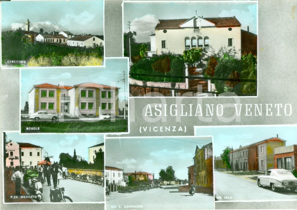 Cartolina originale da collezione 1960 ca ASIGLIANO VENETO (VI) Vedutine a colori FG NV (2) 1