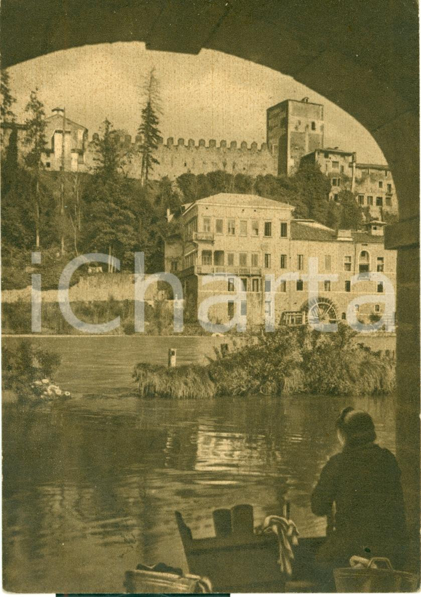 Cartolina originale da collezione 1948 BASSANO DEL GRAPPA VI Il Castello Ezzeliniano FG 1