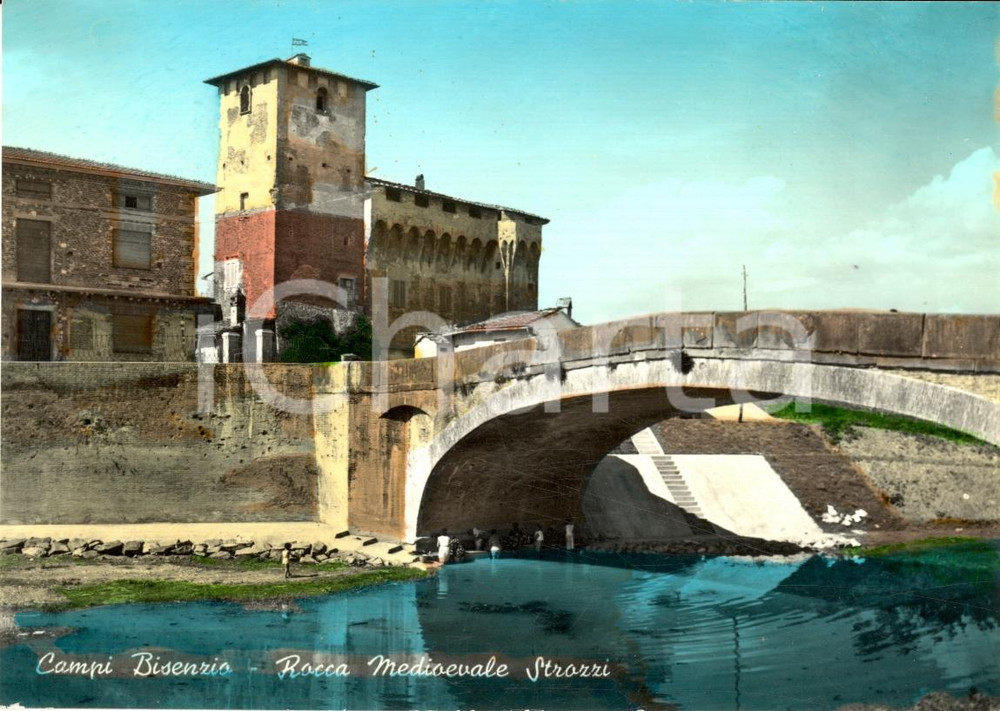 Cartolina originale da collezione 1955 ca CAMPI BISENZIO (FI) La rocca medievale STROZZI 1