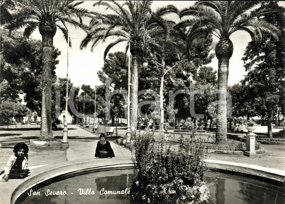 Cartolina originale da collezione 1970 SAN SEVERO FG Giardino Villa Comunale ANIMATA FG 1