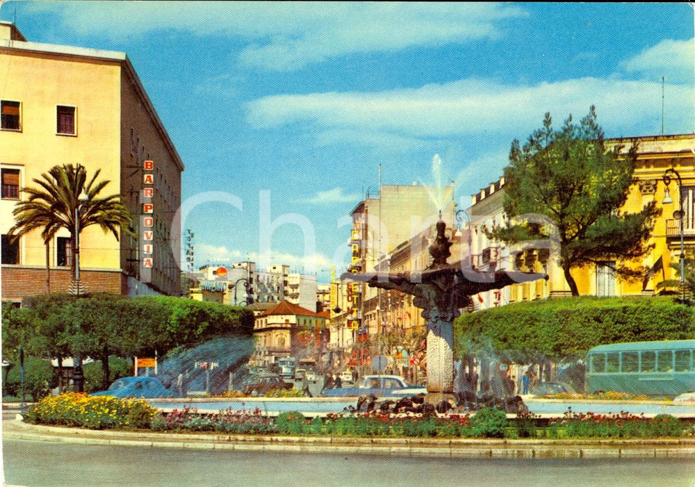 Cartolina originale da collezione 1960 ca FOGGIA Veduta di piazza CAVOUR Illustrata FG 1