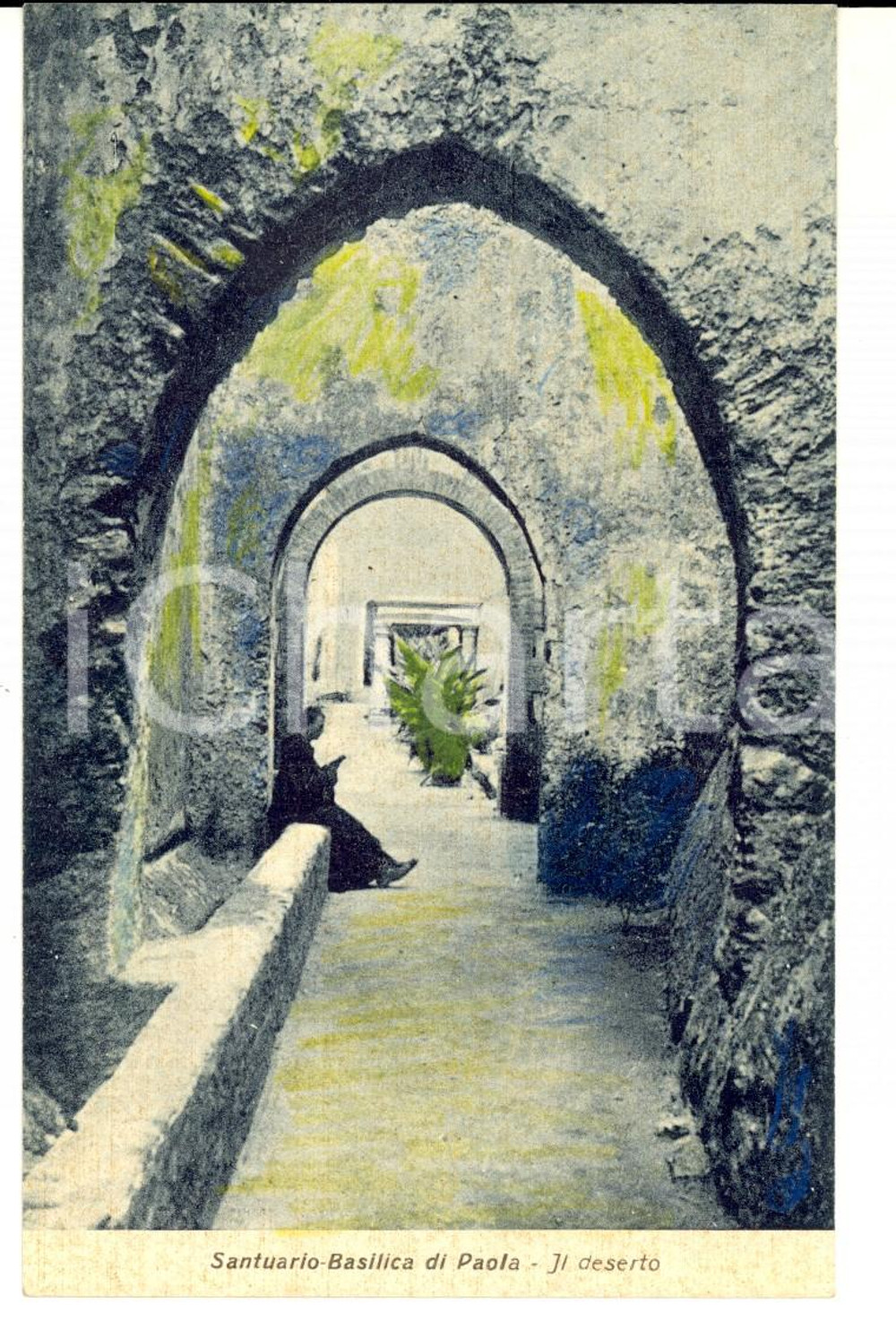 Cartolina originale da collezione 1930 ca PAOLA (CS) Santuario di SAN FRANCESCO - Il deserto *Cartolina colorata 1