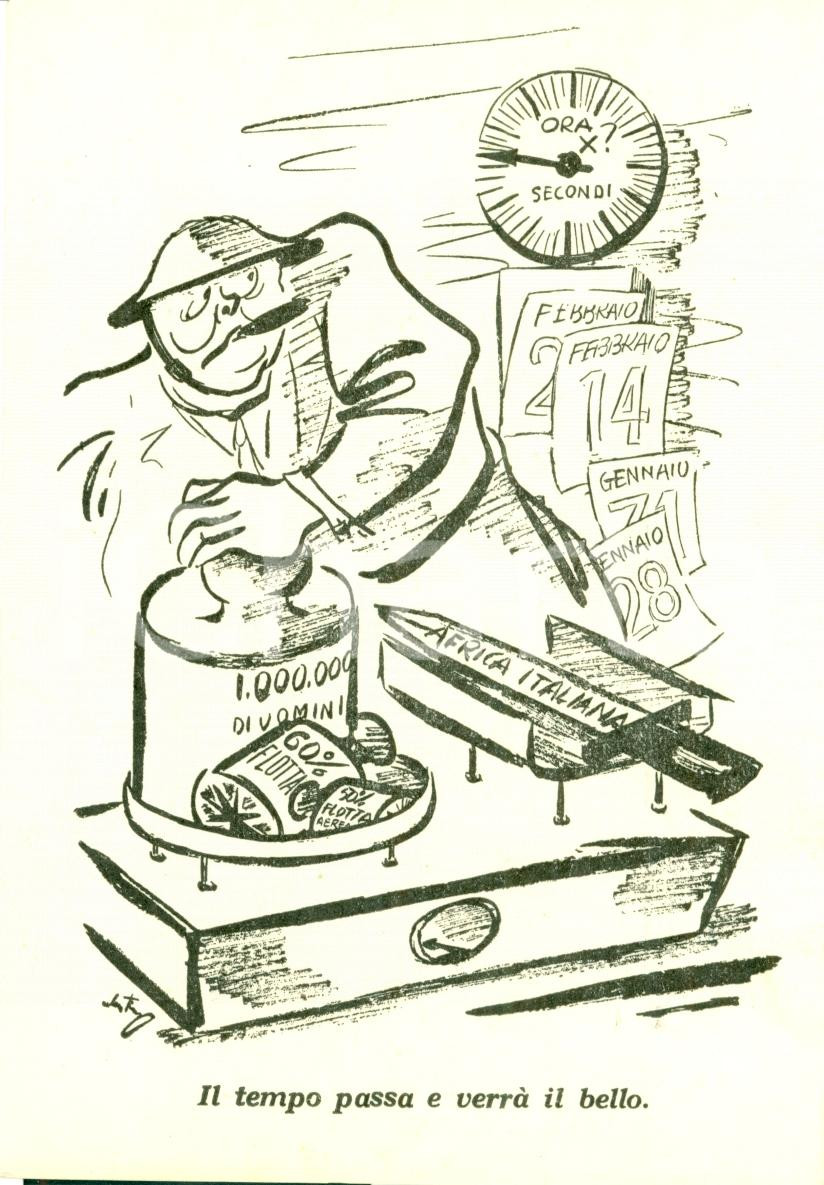 Cartolina originale da collezione 1940 ca WW2 PROPAGANDA BELLICA L ora X per l AFRICA italiana Illustrata 1