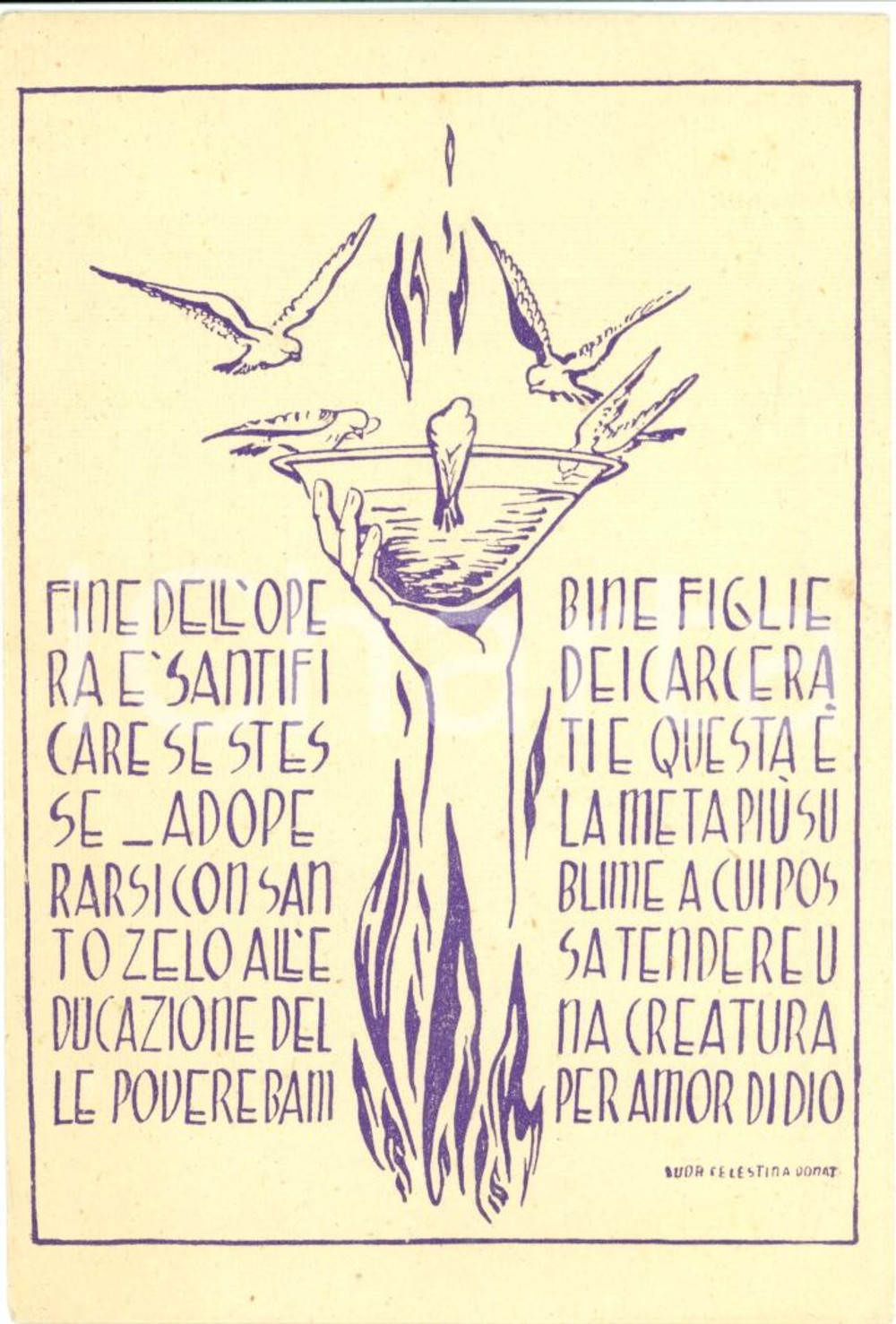 Cartolina originale da collezione 1930 ca ROMA Ist. Gratuiti Assistenza Figli Carcerati Celestina DONAT FP NV 1