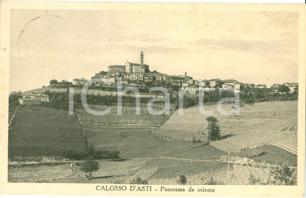 Cartolina originale da collezione 1925 circa CALOSSO (AT) Panorama da oriente Cartolina FP VG 1