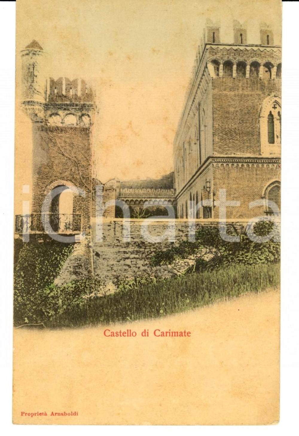 Cartolina originale da collezione 1900 CARIMATE (CO) Veduta del castello Cartolina FP NV 1