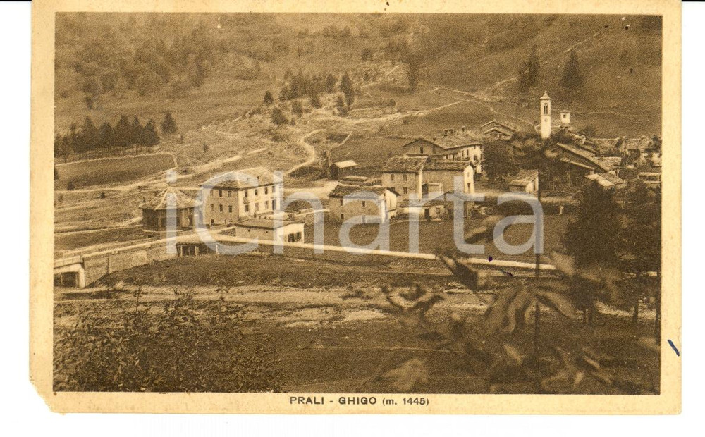 Cartolina originale da collezione 1940 PRALI (TO) Veduta frazione GHIGO Cartolina FP VG 1