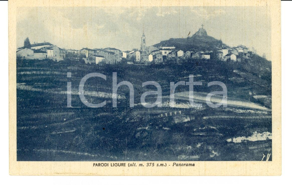Cartolina originale da collezione 1940 PARODI LIGURE AL Panorama del paese Cartolina FP VG 1