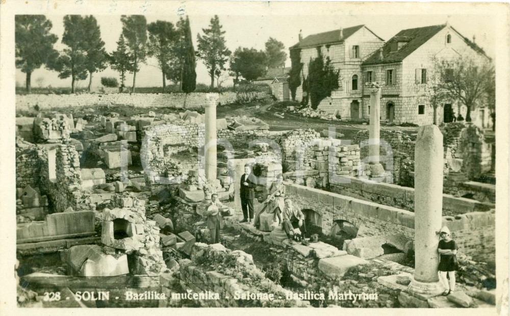 Cartolina originale da collezione 1941 SALONA CROAZIA Scavi Basilica Martyrum ANIMATA FP VG 1