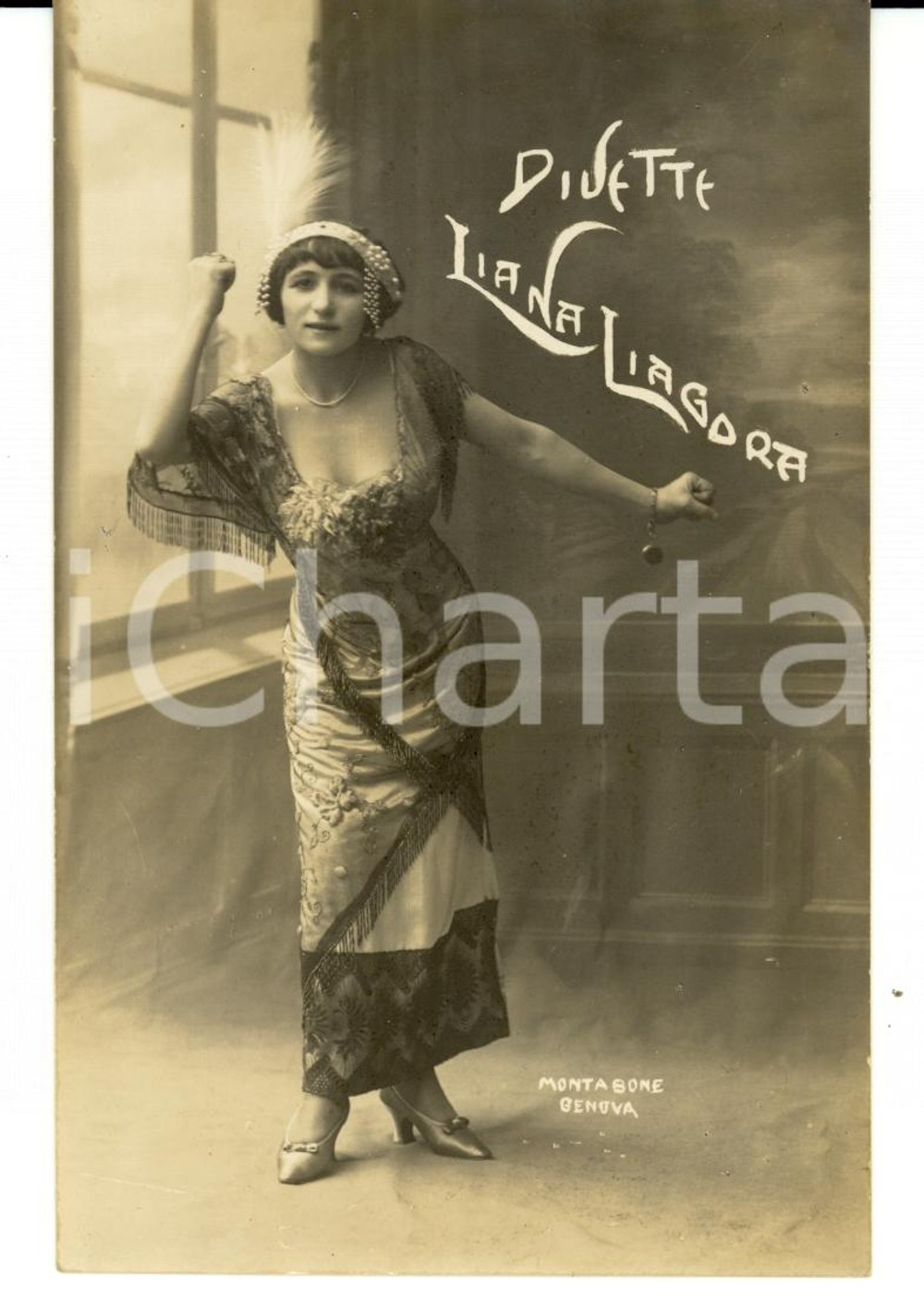 Cartolina originale da collezione 1923 Cartolina LIANA LIAGORA Divette varietÃ  FP NV 1