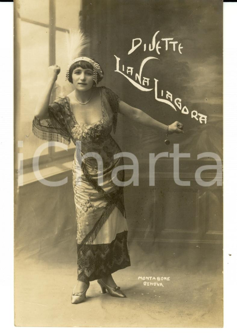 Cartolina originale da collezione 1923 Cartolina LIANA LIAGORA Divette varietÃ  FP NV 1