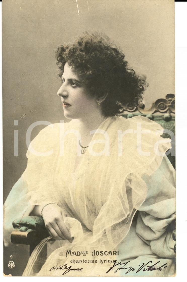 Cartolina originale da collezione 1904 Mademoiselle JOSCARI Chanteuse lyrique Carte postale FP VG 1