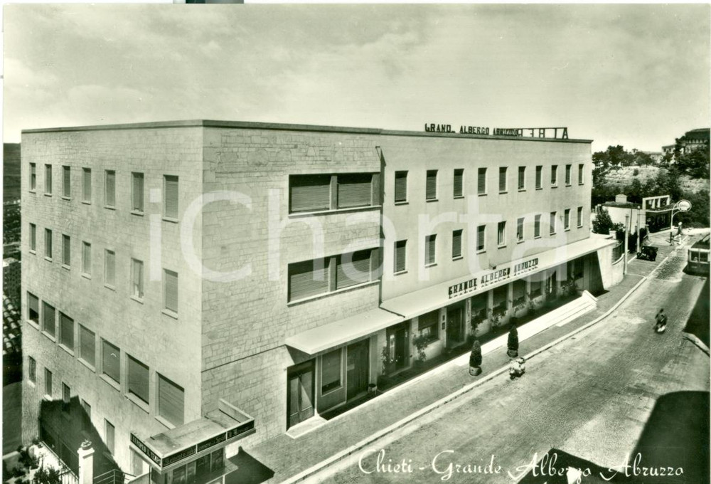 Cartolina originale da collezione 1955 CHIETI Grande Albergo ABRUZZO distributore SHELL Cartolina FG NV 1