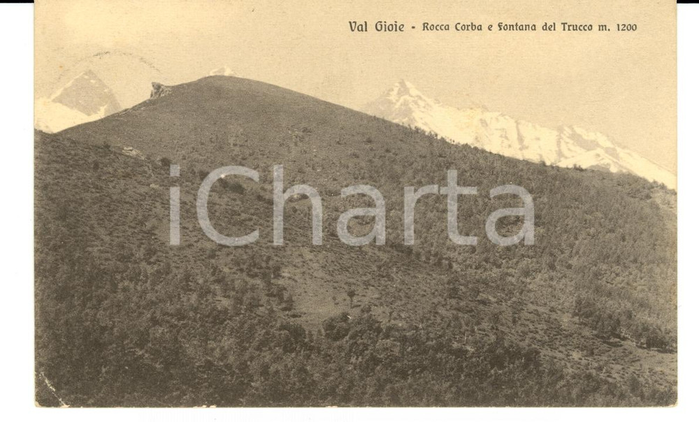 Cartolina originale da collezione 1926 VALGIOIE (TO) Rocca CORBA e Fontana del TRUCCO FP VG 1