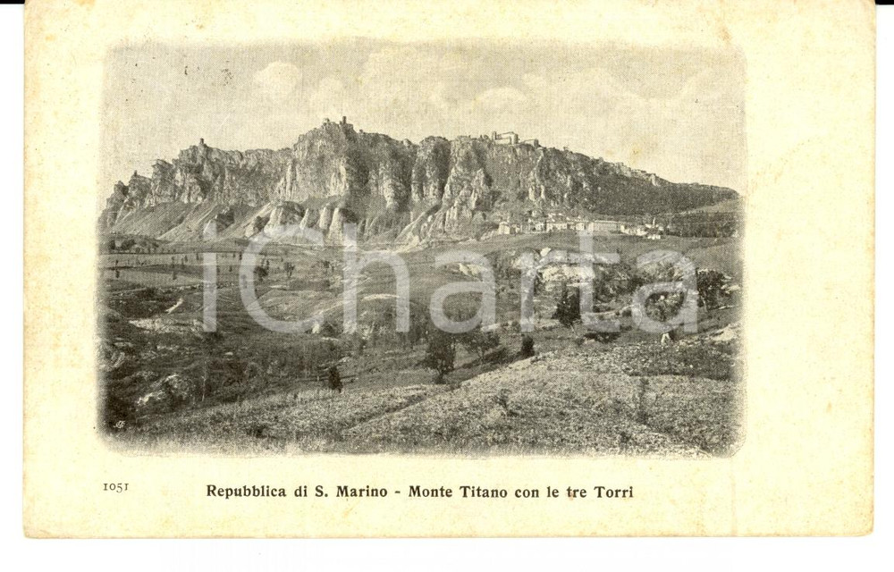 Cartolina originale da collezione 1920 ca Repubblica di SAN MARINO Monte TITANO con le tre Torri FP VG 1