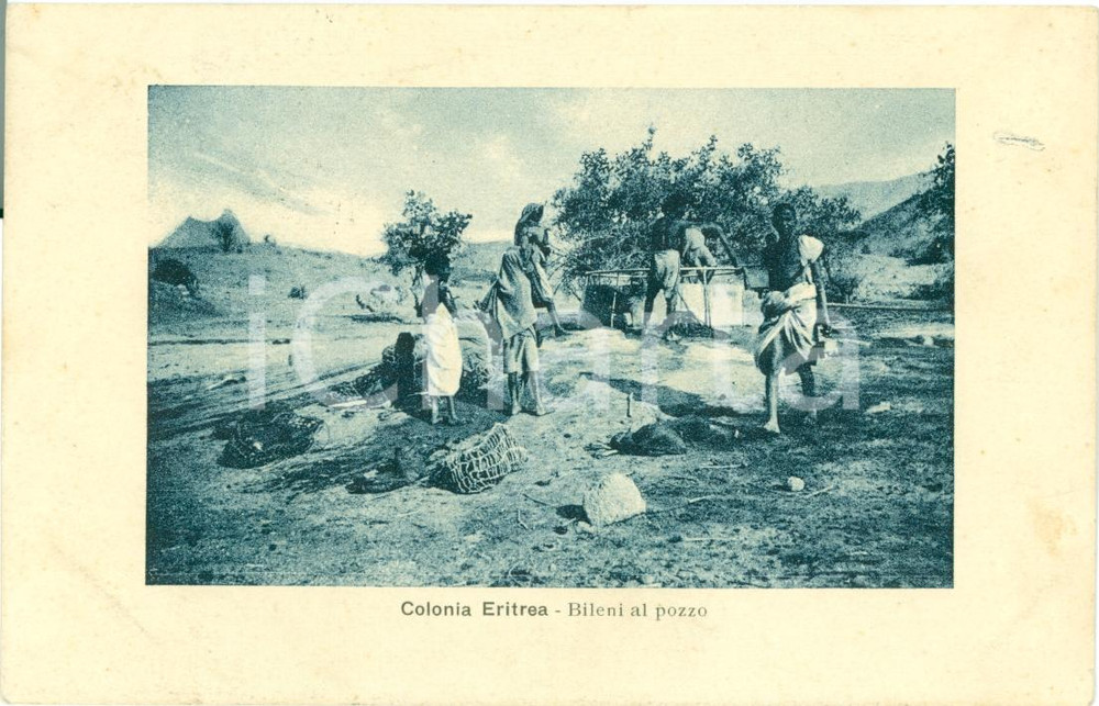 Cartolina originale da collezione 1926 ASMARA (ERITREA) Giovani Bileni al pozzo Cartolina FP VG 1