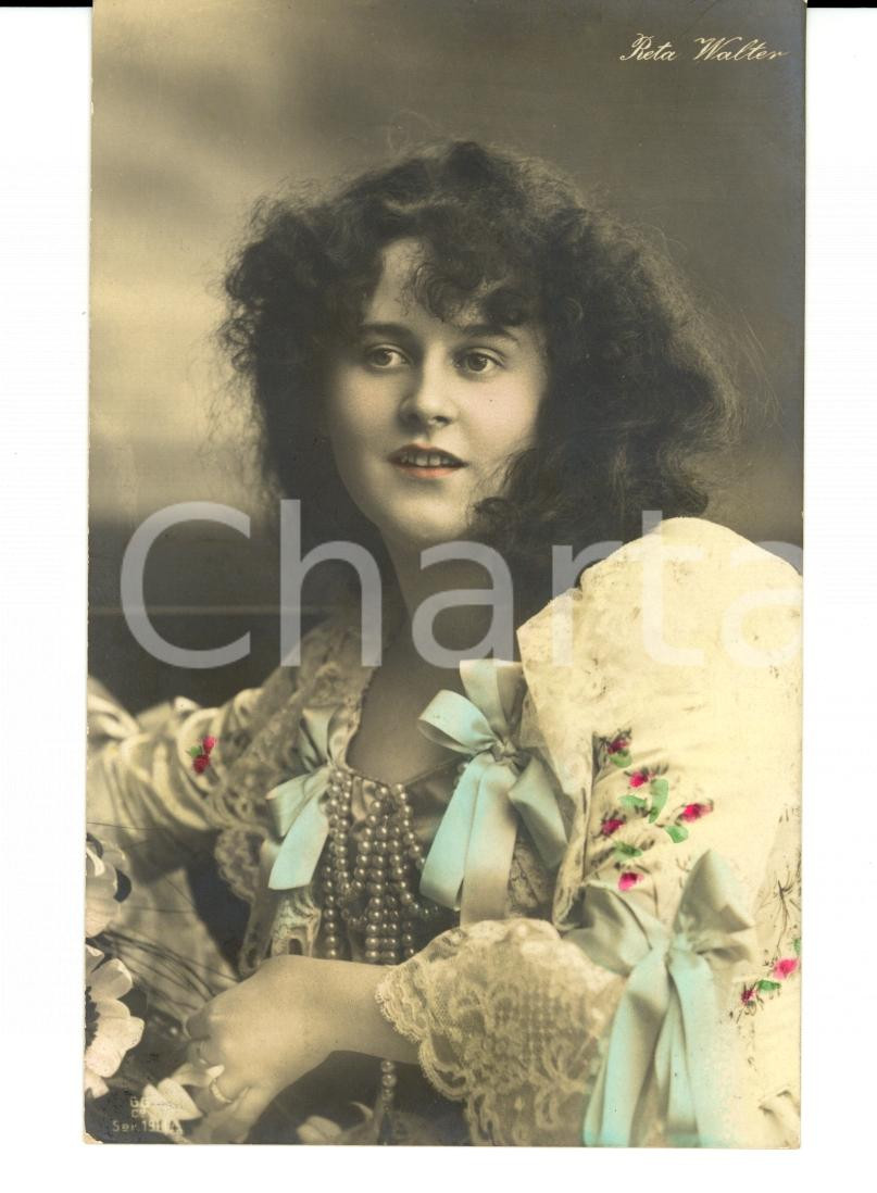 Cartolina originale da collezione 1908 Attrice Rita WALTER Cartolina postale FP VG 1