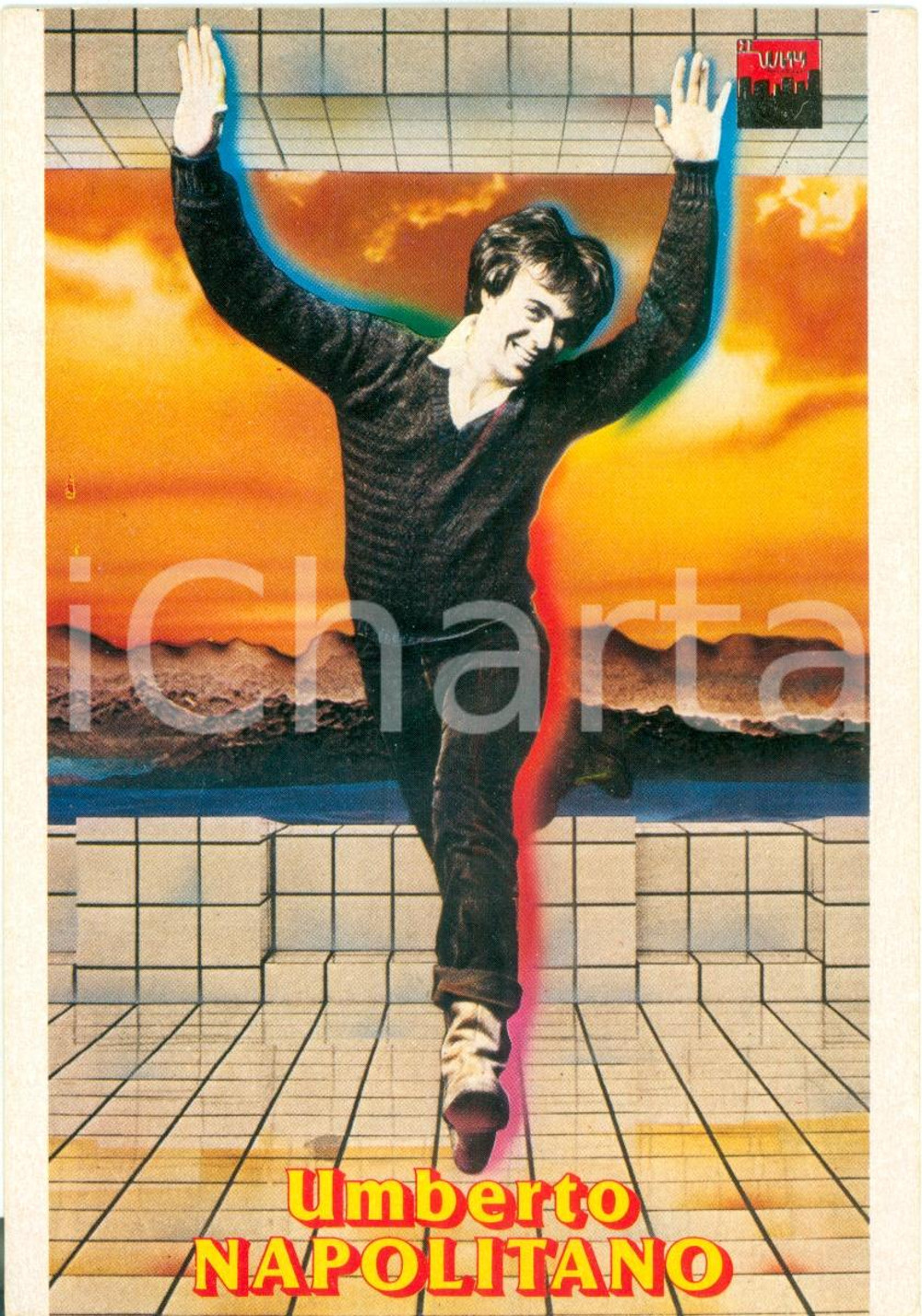 Cartolina originale da collezione 1977 Umberto NAPOLITANO Cantautore italiano RADIOTELESTUDIOGIOVANE Cartolina FG 1