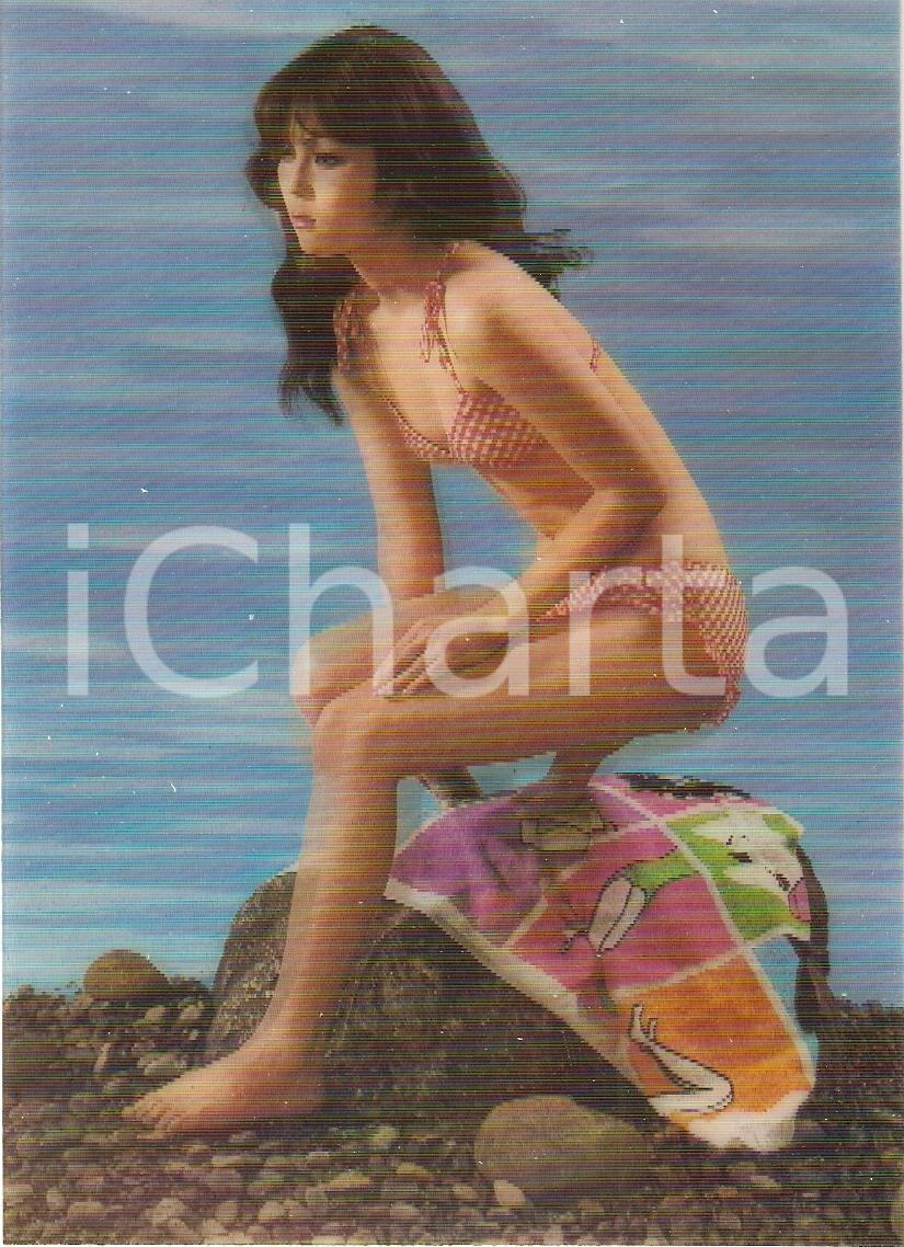 Cartolina originale da collezione 1970 TOKYO Cartolina NAKED WOMAN at the sea Bikini OLOGRAFICA 1 1