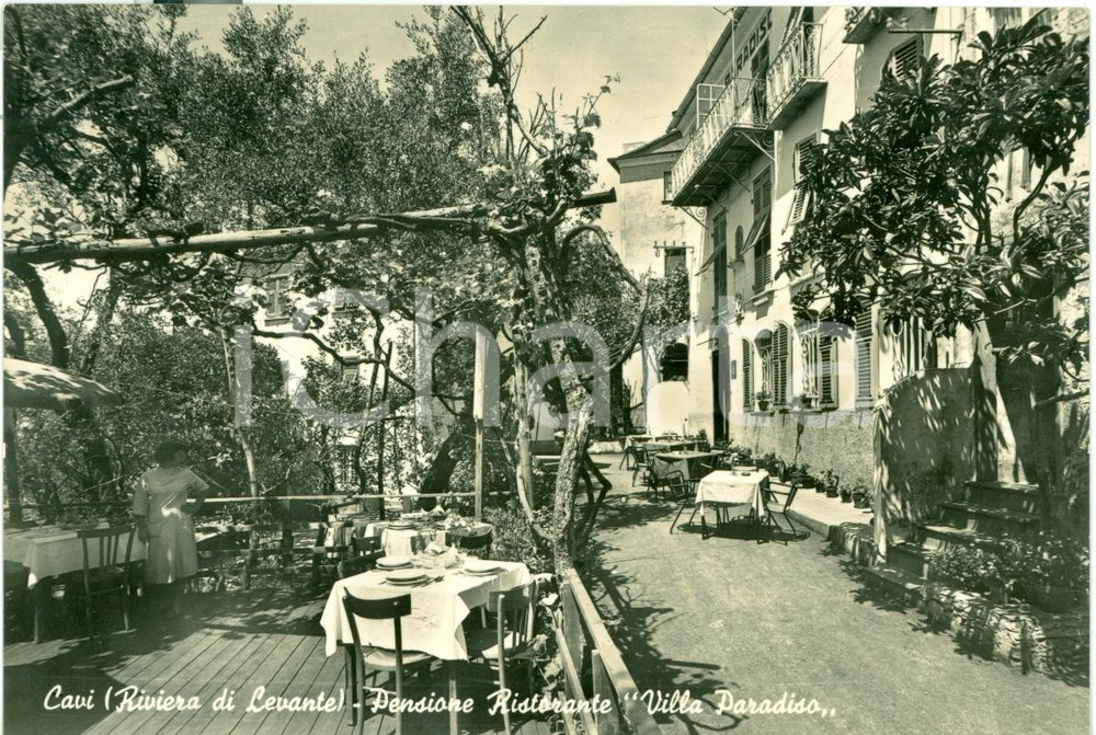 Cartolina originale da collezione 1955 ca CAVI DI LAVAGNA (GE) Pensione ristorante VILLA PARADISO *Cartolina FG NV 1