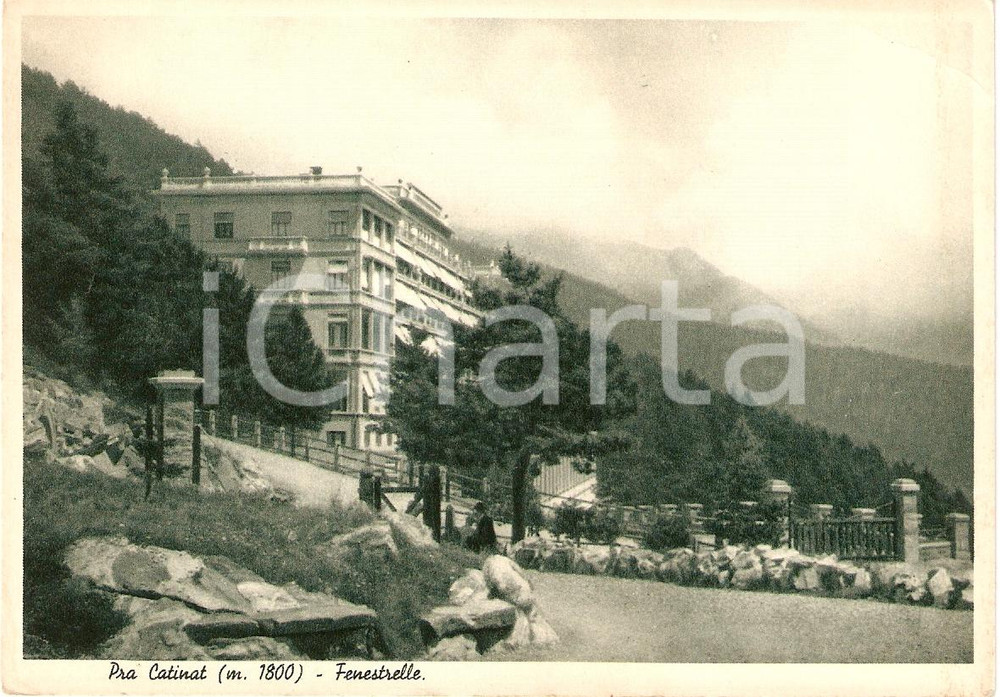 Cartolina originale da collezione 1940 ca PRA  CATINAT Fenestrelle TO Scorcio panoramico ANIMATA FG NV 1