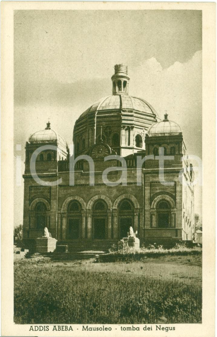 Cartolina originale da collezione 1935 ca ADDIS ABEBA ETIOPIA Mausoleo Tomba del NEGUS Cartolina FP NV 1