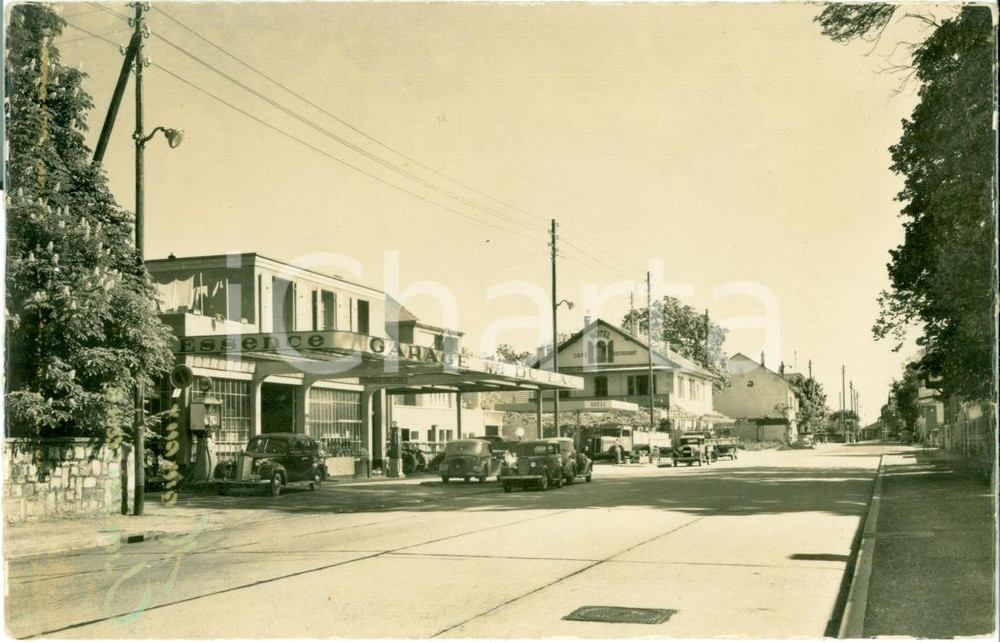 Cartolina originale da collezione 1955 ca BELLEVUE CH Veduta Garage DU LAC Benzina SHELL Cartolina FP NV 1