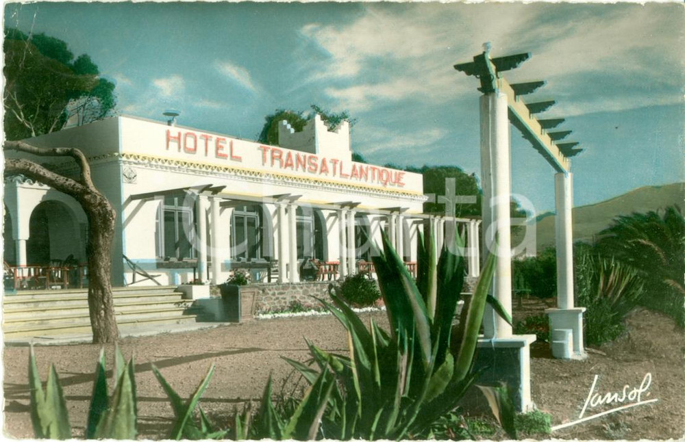 Cartolina originale da collezione 1958 TENES (ALGERIA) Hotel TRANSATLANTIQUE *Cartolina FP NV 1