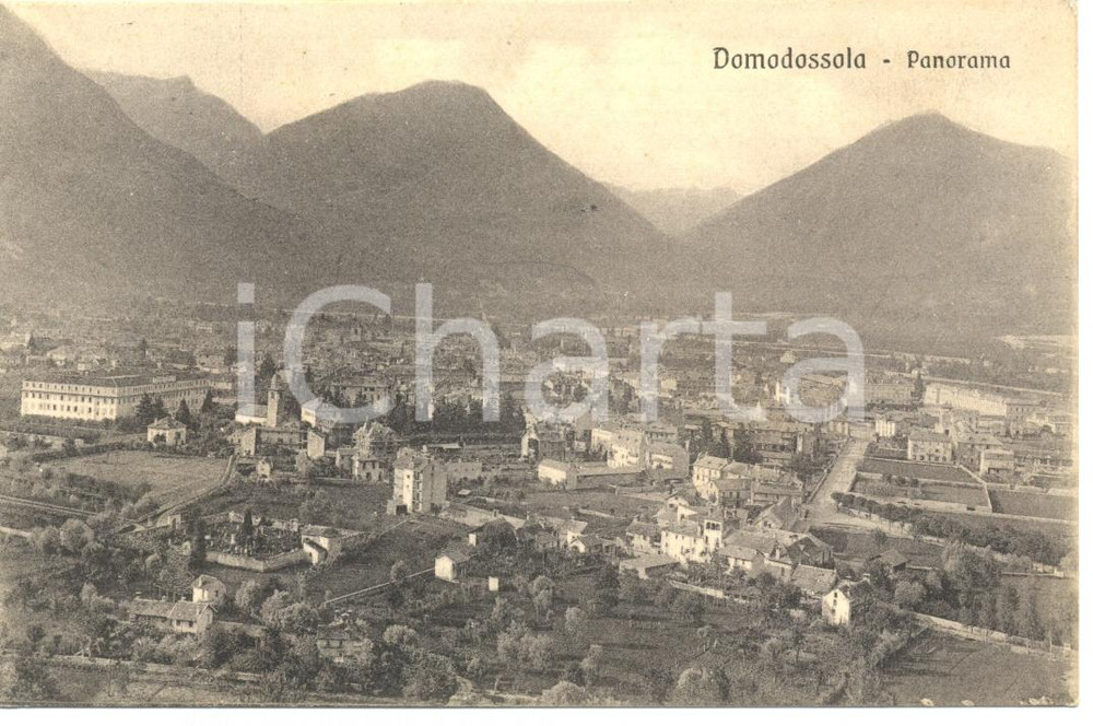 Cartolina originale da collezione 1915 ca DOMODOSSOLA VB Panorama della città Cartolina postale FP VG 1
