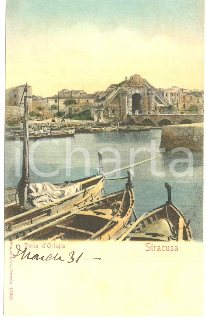 Cartolina originale da collezione 1900 ca SIRACUSA Porta d ORTIGIA Cartolina FP NV 1