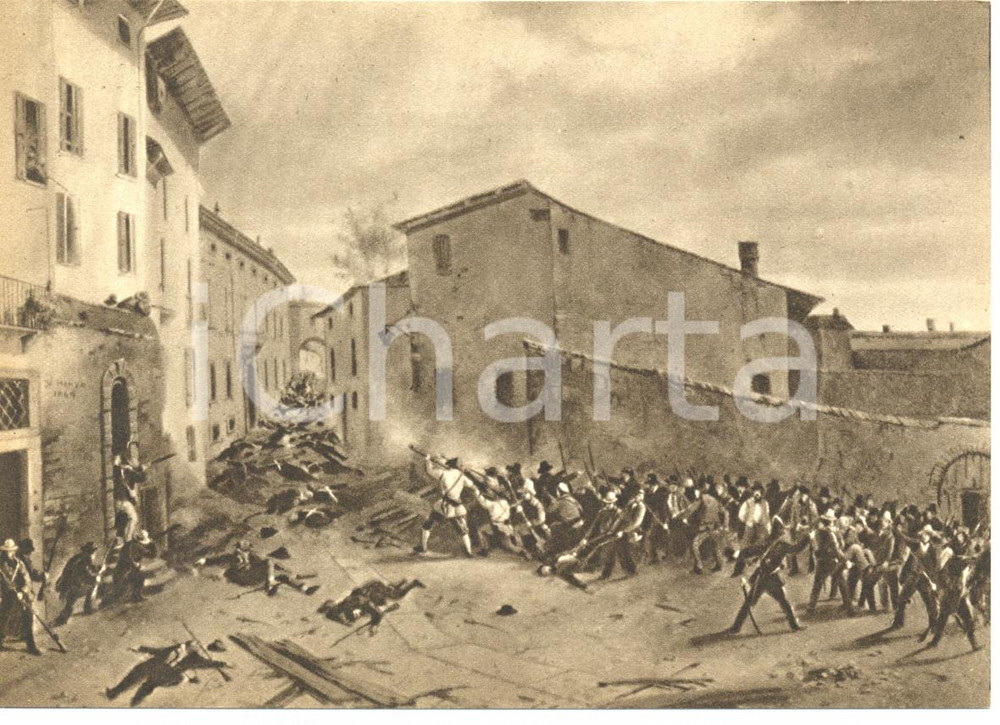 Cartolina originale da collezione 1949 BRESCIA X giornate  Faustino JOLI Piazzetta Albera  Cartolina postale FG 1