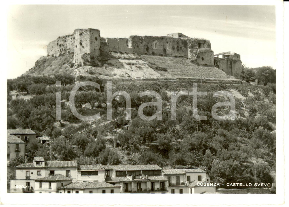 Cartolina originale da collezione 1955 COSENZA Castello Svevo Cartolina FG VG 1