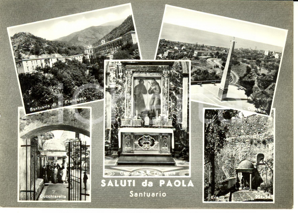 Cartolina originale da collezione 1963 PAOLA CS Vedutine della cittÃ  Cartolina FG VG 1