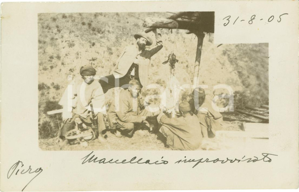 Cartolina originale da collezione 1905 TONCHINO?  Sgozzamento di ovino Cartolina FP NV 1