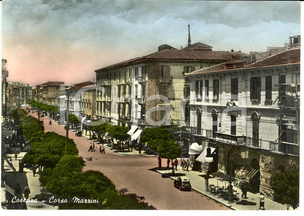 Cartolina originale da collezione 1954 COSENZA Veduta di Corso MAZZINI Cartolina FG VG 1