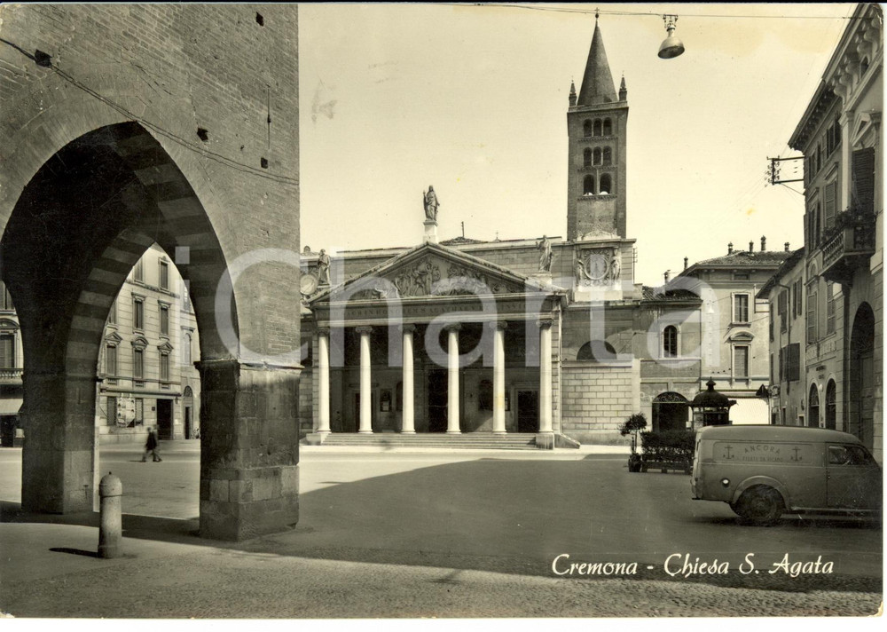 Cartolina originale da collezione 1957 CREMONA Chiesa di S. Agata  *Cartolina postale FG VG 1