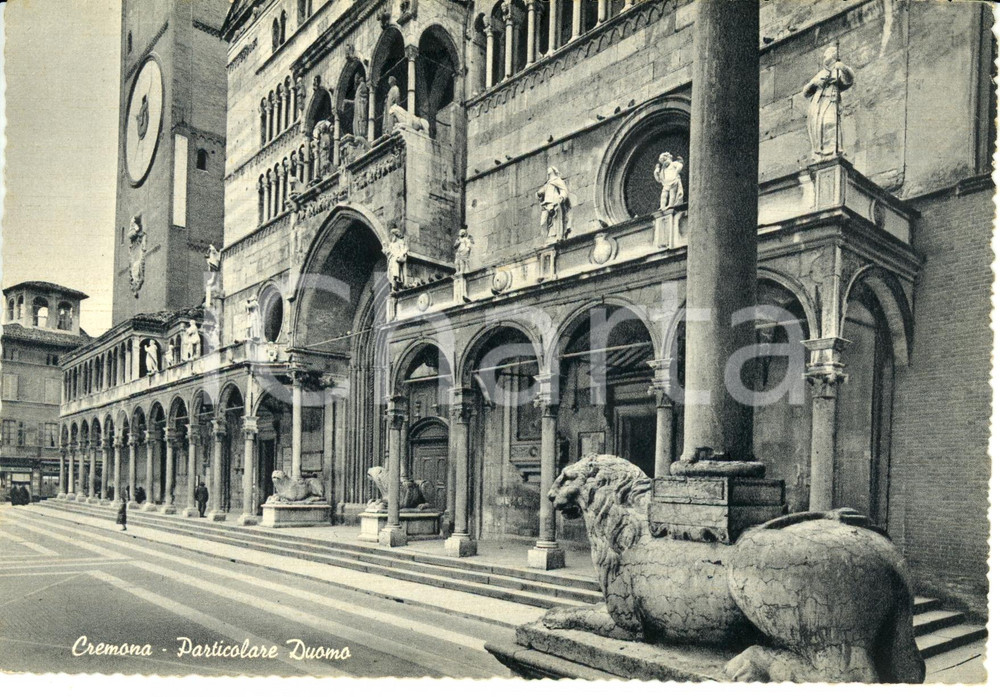 Cartolina originale da collezione 1956 CREMONA Particolare Duomo  *Cartolina postale FG VG 1